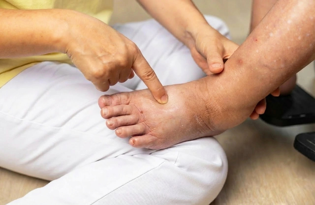 Behandlung geschwollener Beine mit manueller Lymphdrainage